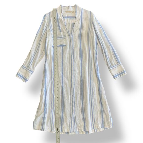 Soft Surroundings Striped Shirt Dress Womens Size‎ M Blue White Lagenlook - Picture 3 of 8